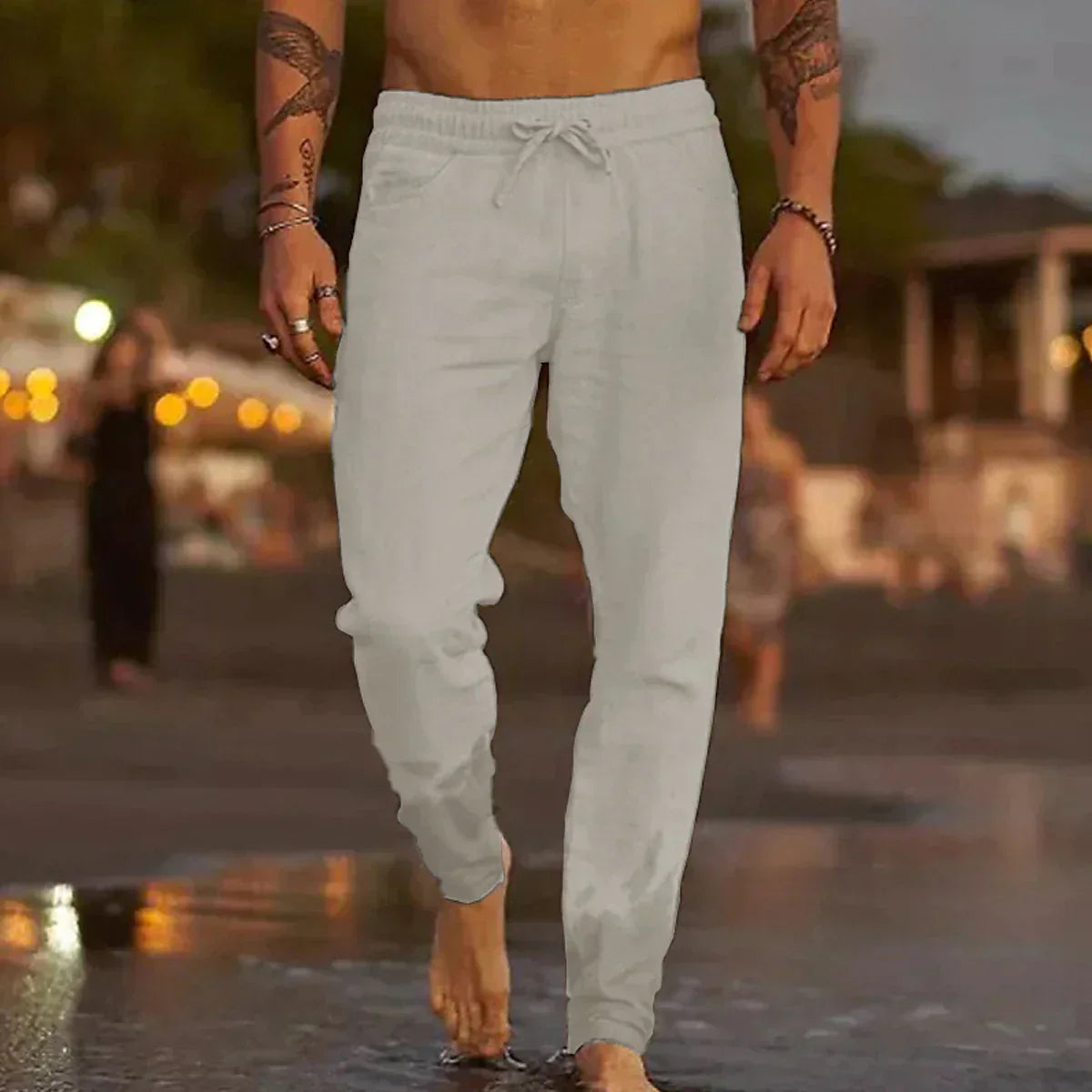 Ricardo - Pantaloni Spiaggia Lino