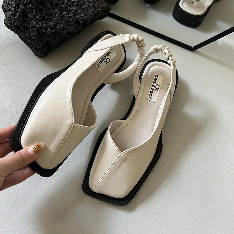 LIDIA - Sandali Slingback a Punta Squadrata