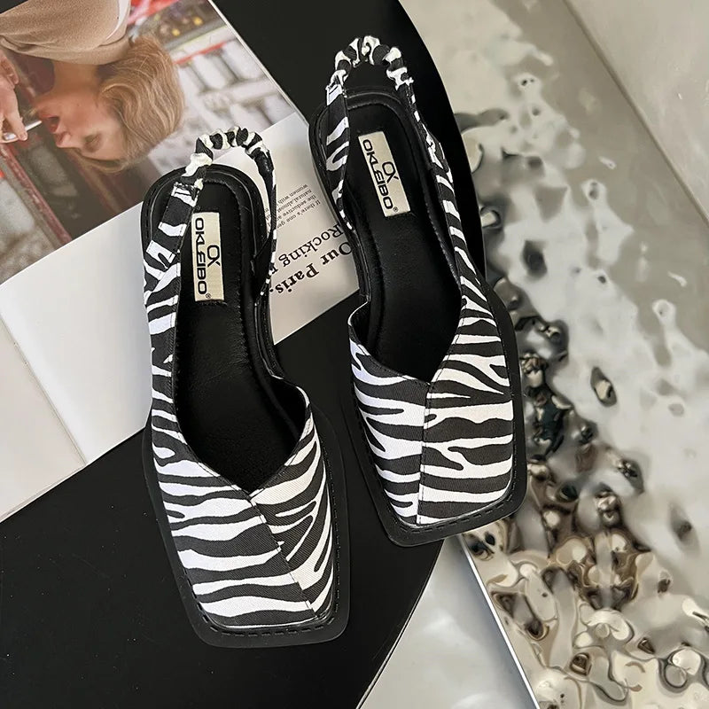LIDIA - Sandali Slingback a Punta Squadrata
