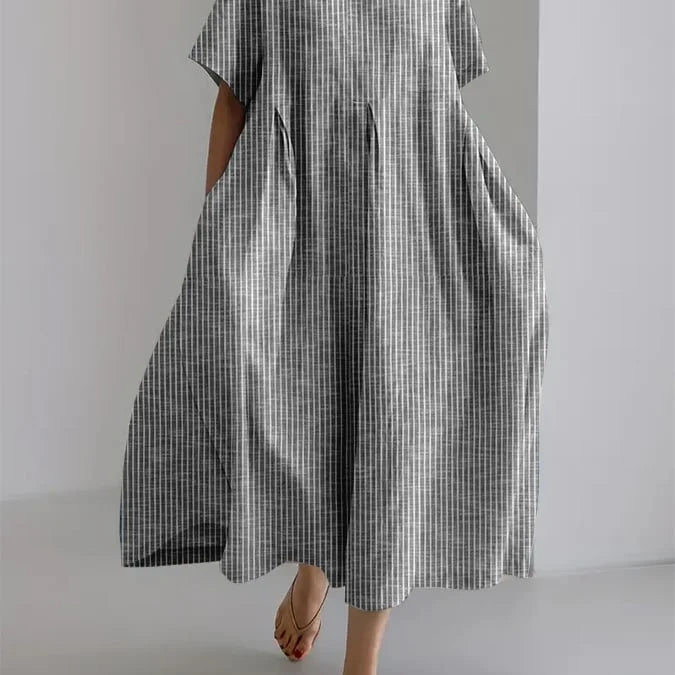 BIANCA | Abito Lungo Casual con Taglio Comodo e Stile Rétro per Ogni Giorno