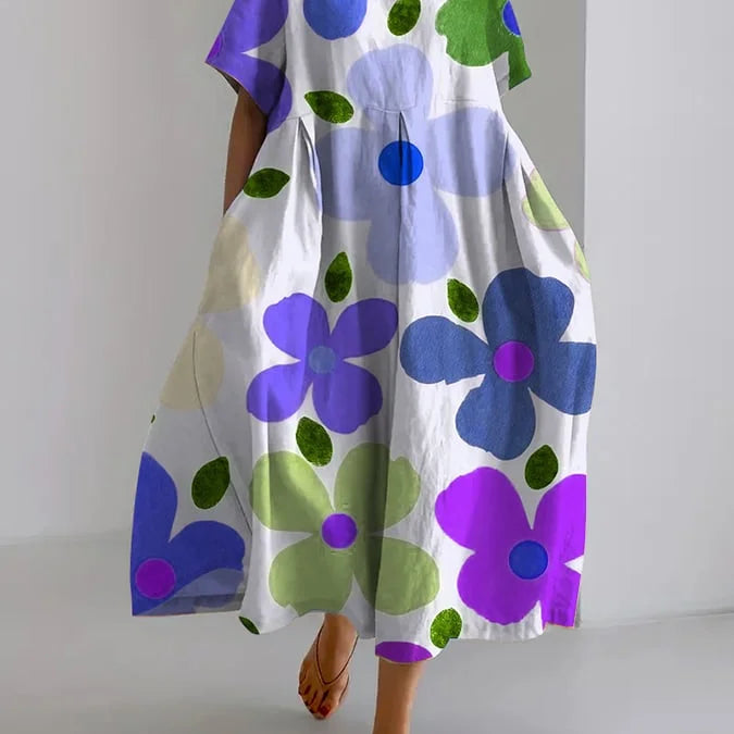 Isabel | Abito Midi Floreale con Stile Spensierato e Comfort Estivo per Giornate Colorate