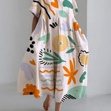 MILENA | Abito Lungo Colorato con Comfort Leggero e Stampa Artistica per Stile Estivo Unico